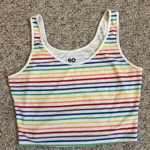 Rainbow Striped Crop Top